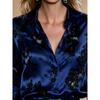 Spring and autumn elegant printed women's top, countryside casual style