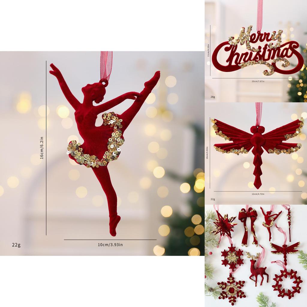 Christmas Deer Hanging Ornament With Velvet Embellishments For Holiday Decor