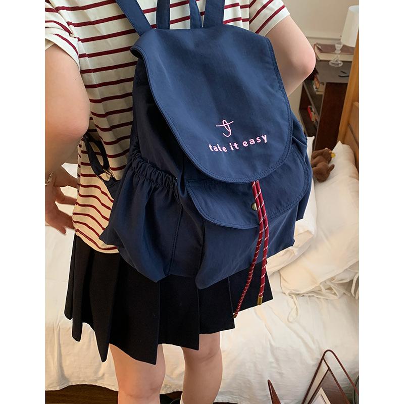 Korean Version of College Style Casual Backpack Women's 2025 New Large-capacity Canvas Bag Fashion Travel Backpack