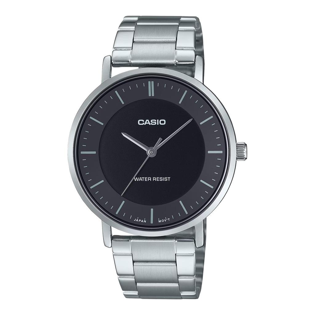 CASIO MTP-VT04D-1E men's watch black metal band