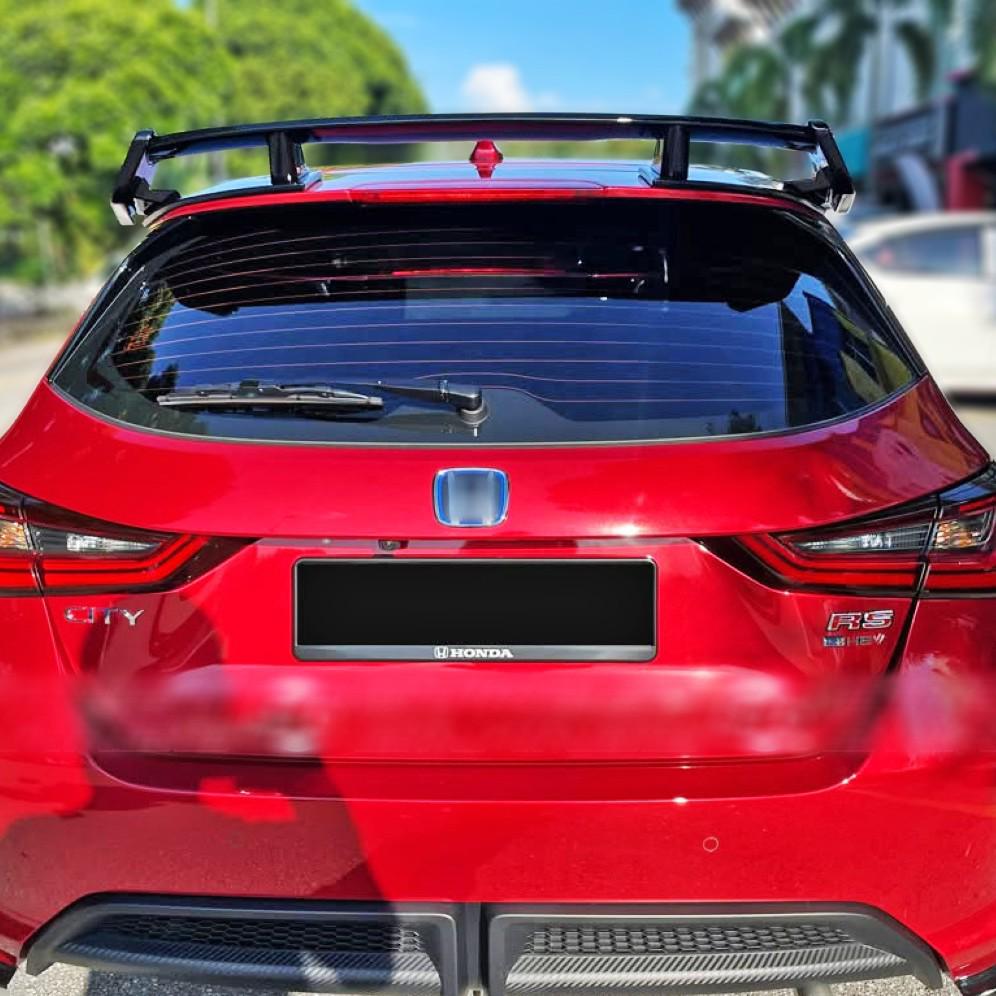 9-piece Rear Spoiler, Roof Spoiler, and Diffuser Kit for 2020 Honda City RS Hatchback.