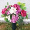2Pcs Cemetery Vase With Spikes Plastic Floral Vase Holder For Gravestone Graveyard Ground Outdoor Flower Marker Decorations