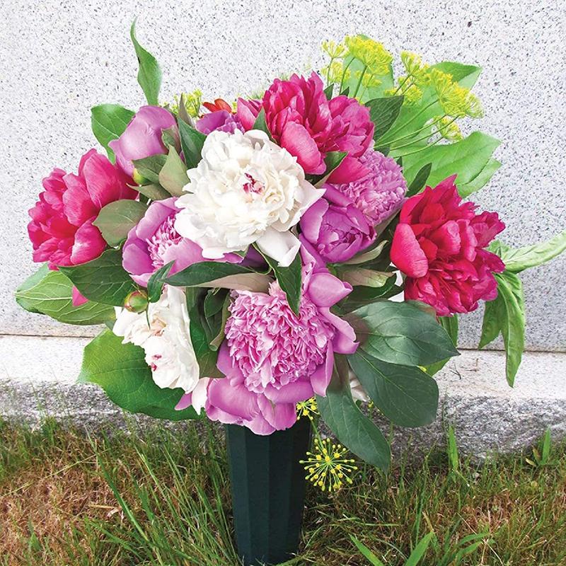 

2Pcs Cemetery Vase With Spikes Plastic Floral Vase Holder For Gravestone Graveyard Ground Outdoor Flower Marker Decorations чорний