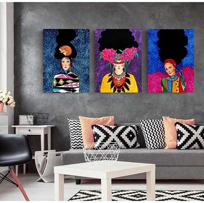 Vintage Abstract Girl Hair Flower Women Wall Art Canvas Painting Fashion Nordic Poster Wall Pictures For Living Room Unframed
