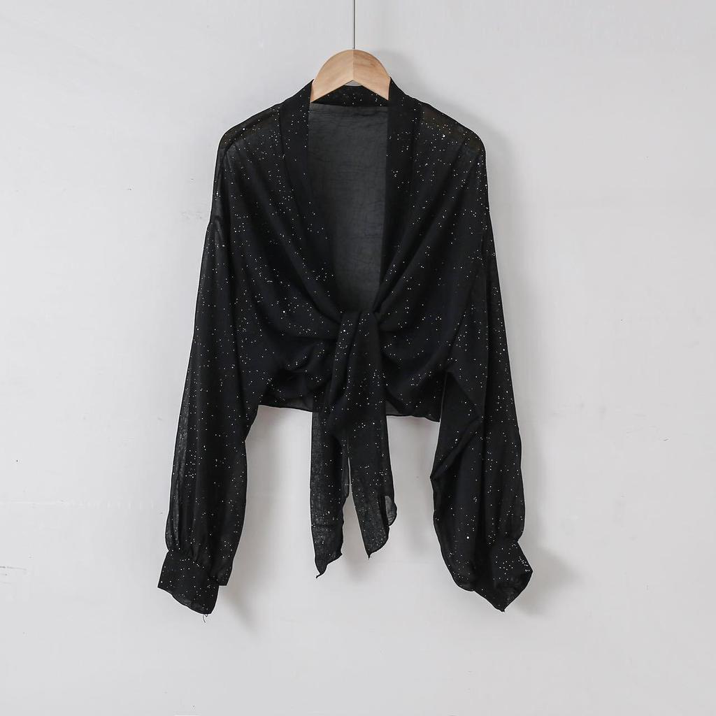 2025 Women's Korean Style Silk Shawl: Sun Protection, Versatile, Long Sleeve, Plain Color Scarf for Summer