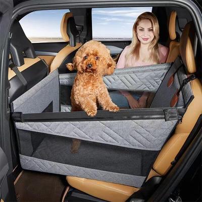 Alfombrilla Impermeable de Malla para Asiento de Coche para Perro - Fila Trasera Individual, a Prueba de Suciedad, Endurecida con Cesta.
