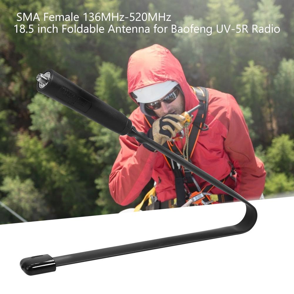 Female 136-520MHz Foldable Antenna Self-driving Tours for UV-5R Quansheng TG-UV2 Wouxun KG-UVD1P Two Way Radio