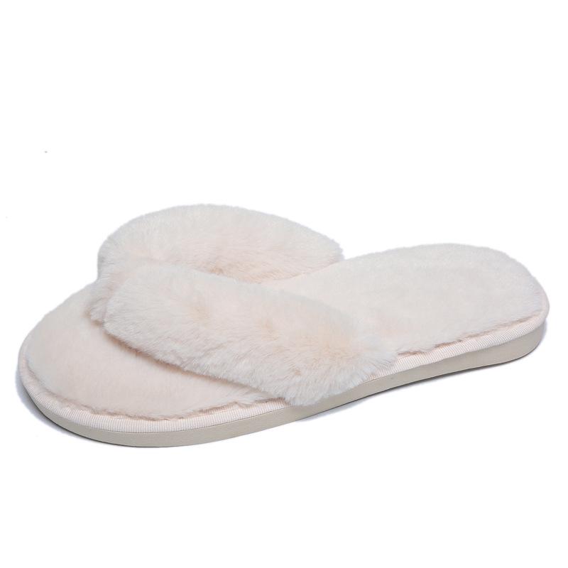 Women's 2022 Autumn/Winter Toe-Clip Fluffy Slippers: Korean Style Indoor/Outdoor Flip-Flops, Plus Size Available.