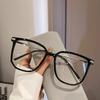 Versatile Large Frame Myopia Glasses Exquisite Metal Square Anti Blue Light Literature And Art Eyewear For Women Men 0 To -4.0