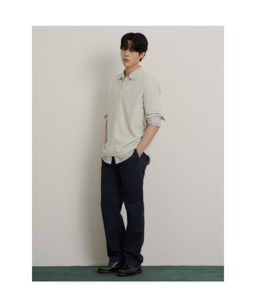 Binpolmen Garment-Dyed Semi-Wide Pants Navy
