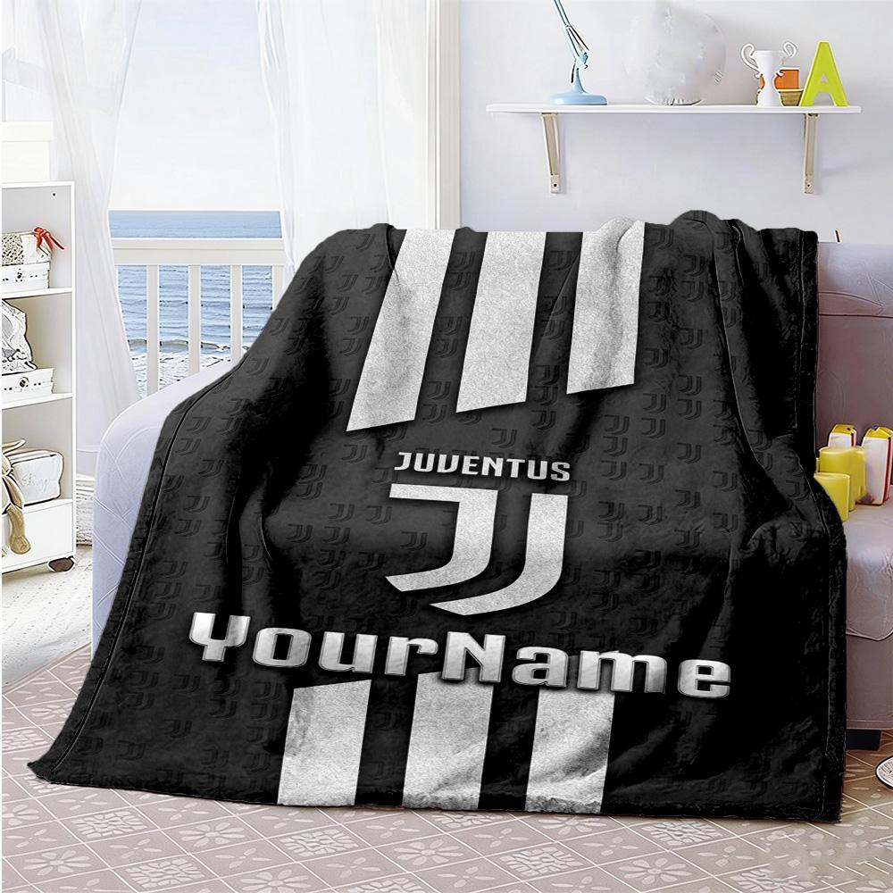 Juventus Personalized Text Blanket Cozy Personalized Blanket Soft & Cozy Versatile for Livingroom Picnics Office Living Room for All Occasions