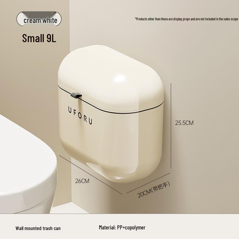 

Wall-Mounted Kitchen Trash Can with Storage Shelf for Household Gadgets