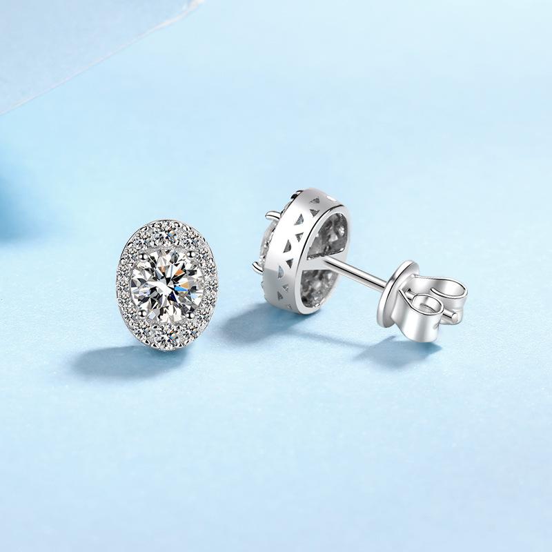 Pendientes de plata de ley S925 de alta calidad, moissanita de un quilate, modernos, sencillos, de nicho, pendientes de lujo