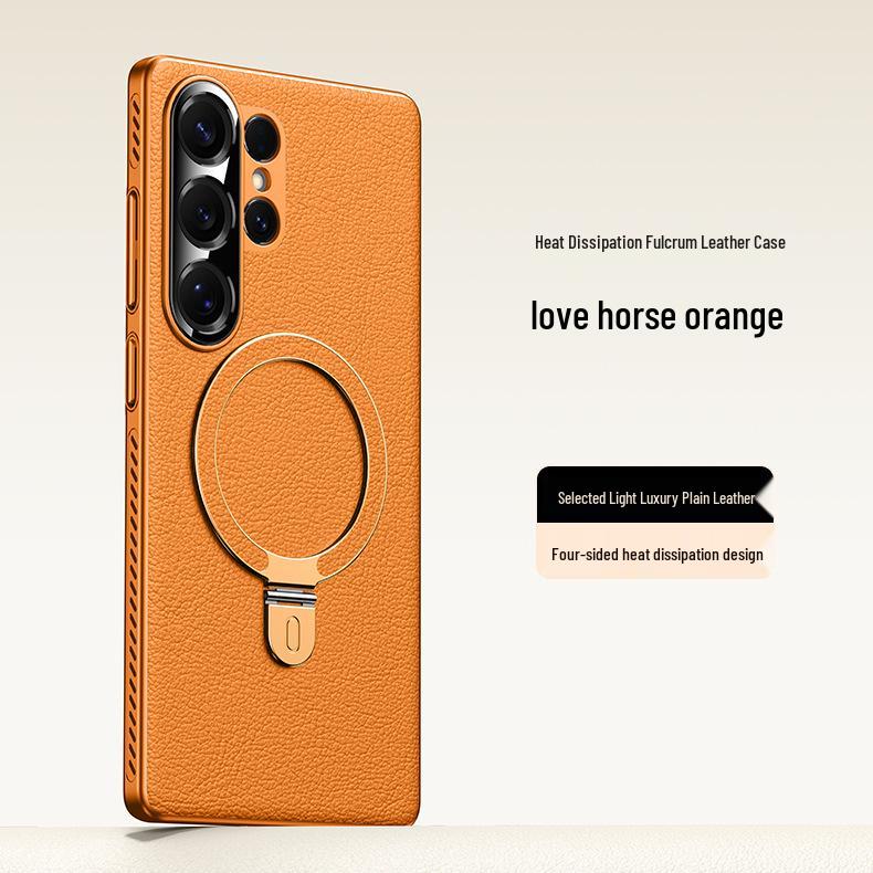 Samsung Galaxy S25 Ultra Magnetische Leder-Ständerhülle