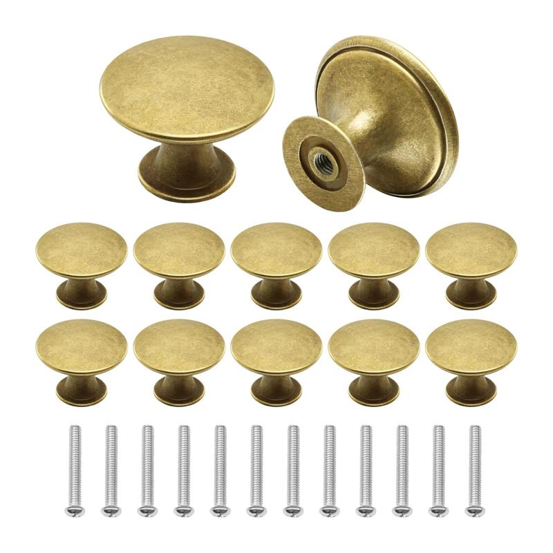 12Pcs Cabinet Door Knobs Round Cupboard Handles Knobs Set 30mm Round Furniture Door Knob for Cupboard Cabinet Drawer Furniture