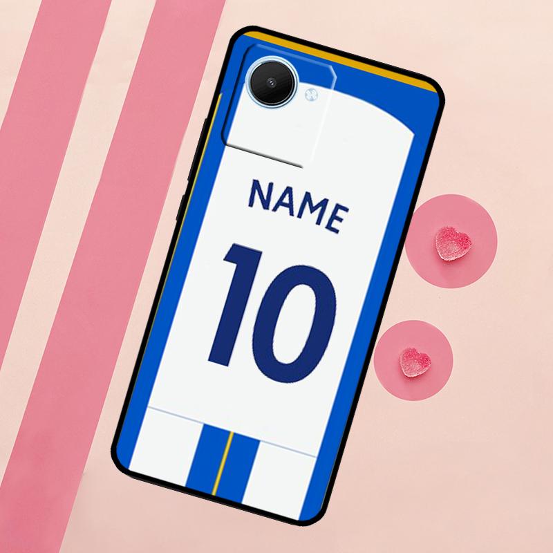 Custom Football Number Name Case For Realme C33 C55 C30 C31 C35 C53 C11 C15 C25s C21Y GT Neo 5 3T 2T 9 10 11 Pro Plus