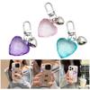 Stylish Love Heart Keychain Eye Catching Acrylic Key Chain Bag Charm Decorations Fashionable Metal Pendant for Backpacks