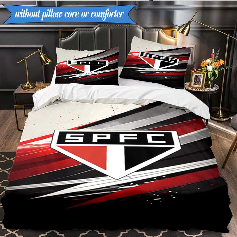 3PCS Spfc Team Crest Design Printed Soft Bedding Set,Including 1pc Duvet Cover And 2pcs Pillowcases Perfect for Bedroom, Dormitory, Fan Gift
