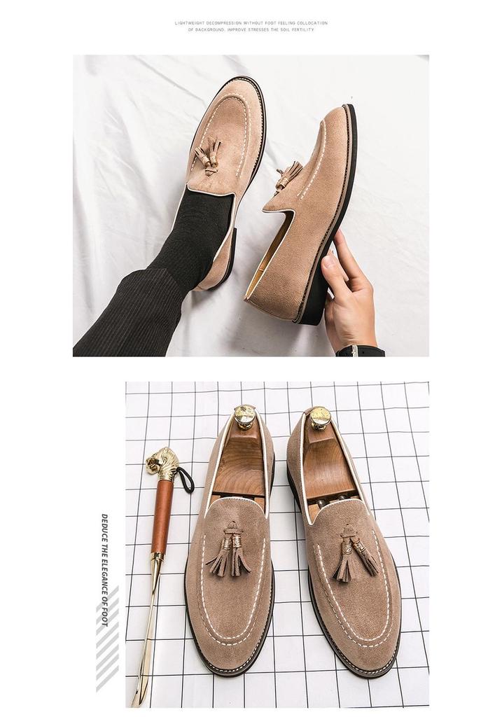 Men's Versatile Tassel Loafers: Spring Set-Foot Leather Shoes for Fashion, Formal, and Casual Wear