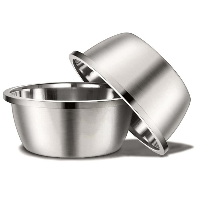Stainless Steel Dog Feeders 20cm 24cm 28cm 30cm Round Water Food Bowl for Small Medium Large Dogs Pet Supplies