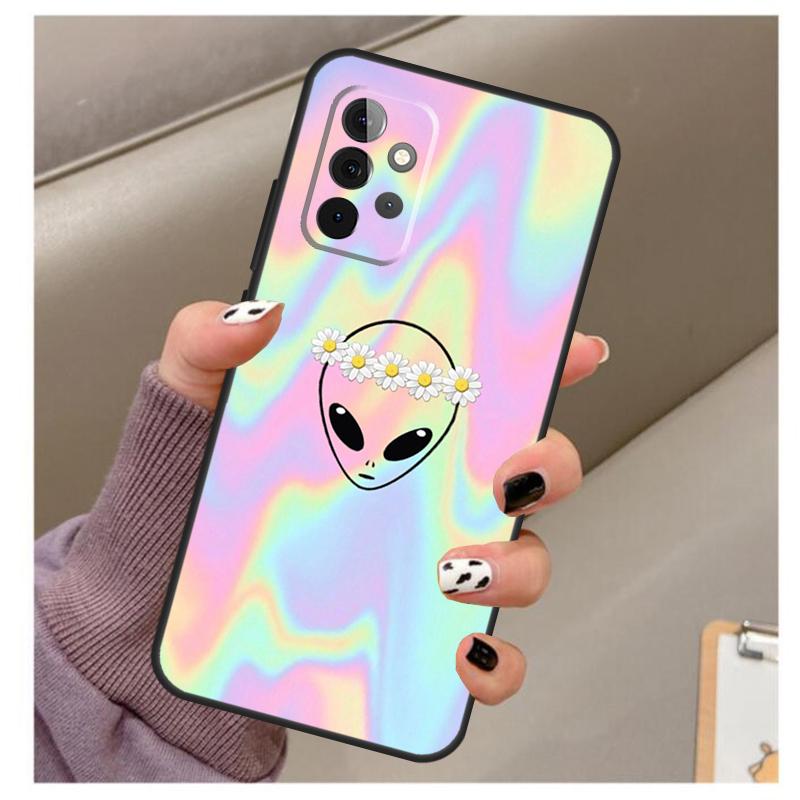 Cartoon Alien Case For Samsung Galaxy A35 A55 A15 A32 A12 A22 A52 A06 A54 A34 A14 A56 A36 A26 A16 A13 A53