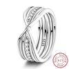 New Original 925 Sterling Silver Rings Stackable Infinite Silver Zircon Ring For Women Wedding Anniversary Birthday Jewelry Gift
