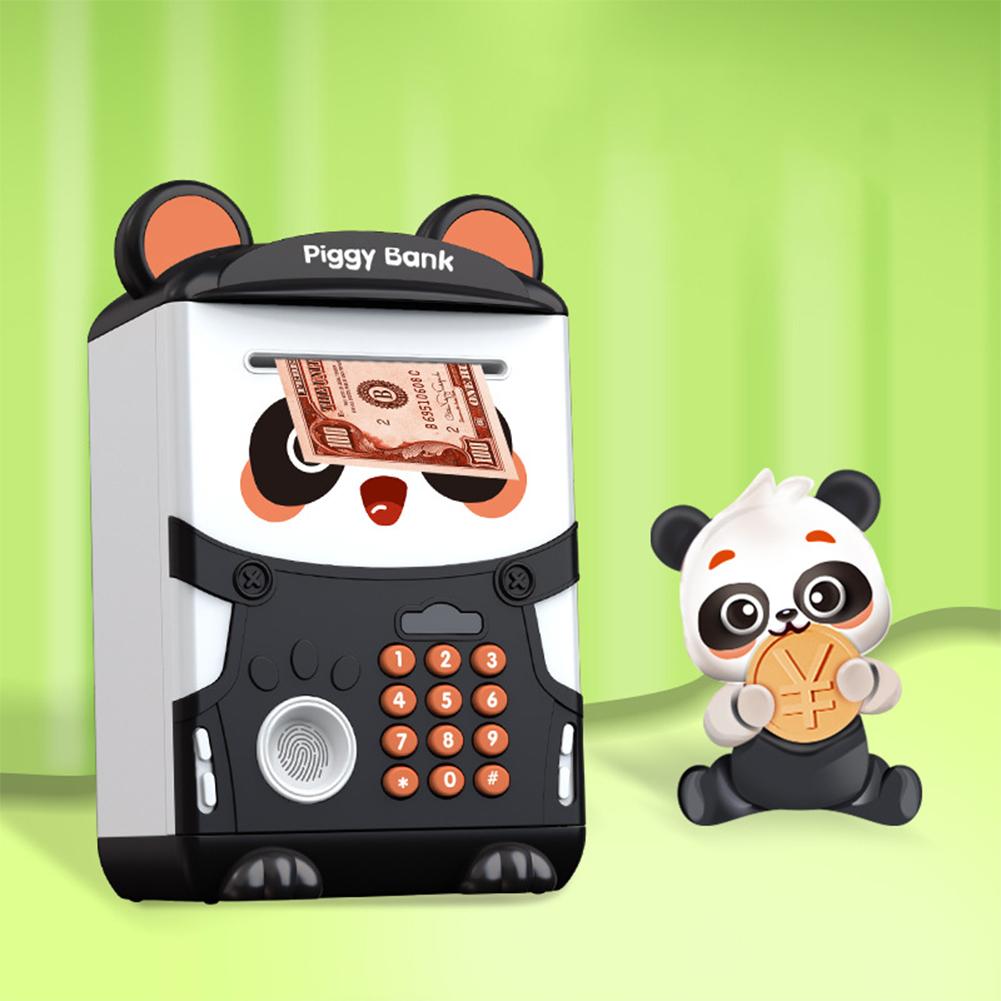 Electronic Piggy Bank With Fingerprint Recognition Password Cartoon Panda Money Bank Auto Scroll Money Saving Box Gifts For Kids