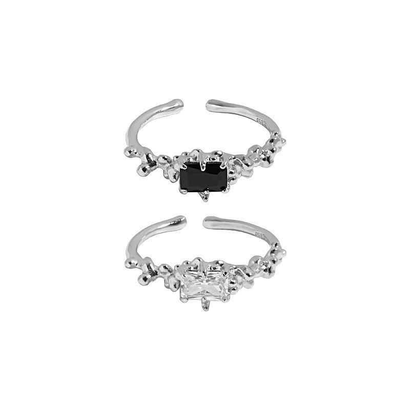 And Stunning Black White Textured Zircon Ring For Women And Men Adjustable Size Perfect For Use Daily