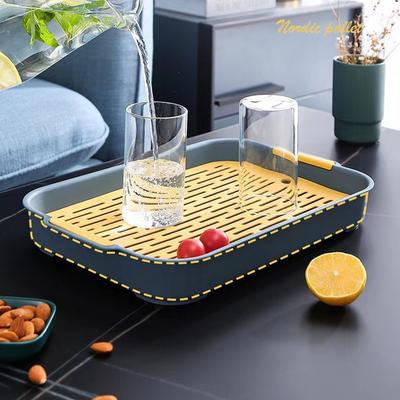 Household Rectangular Water Cup Drainage Tray Reusable Plastic Cups Drain Tray For Kitchen Counter
