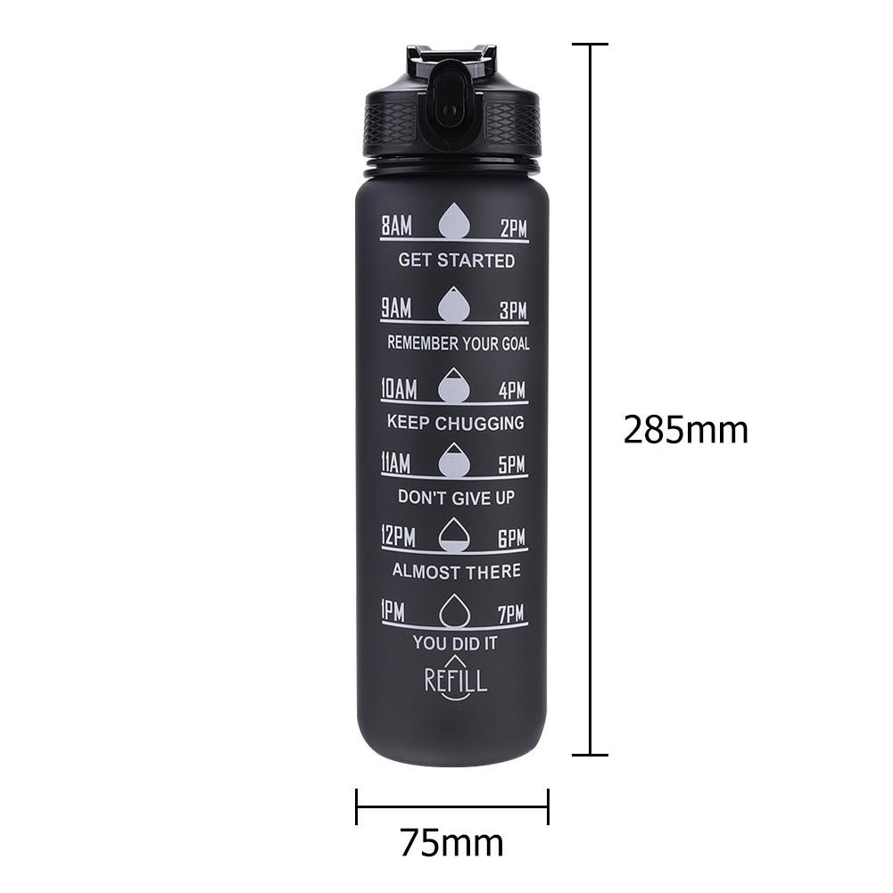 Acheter Bouteille d'eau de sport 1L Bouteille à boire motivante avec marqueur de temps Tasses en plastique réutilisables portables givrées Voyage en extérieur Salle de sport Acheter Bouteille d'eau de sport 1L Bouteille à boire motivante avec marqueur de temps Tasses en plastique réutilisables portables givrées Voyage en extérieur Salle de sport