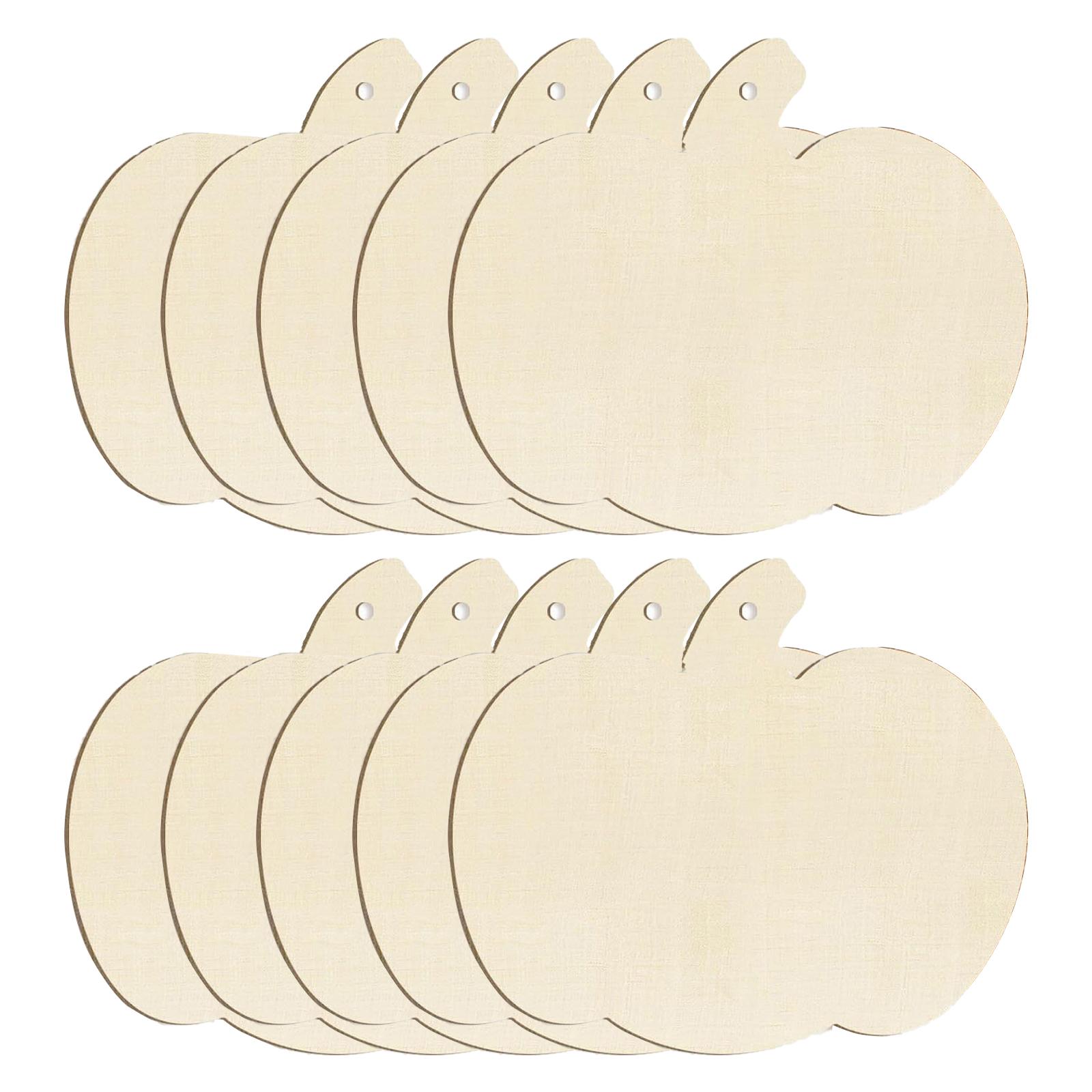 

Set of 10 Paintable Wood Pumpkin Shape Pendant Hanging Plaque for Harvest Season Celebration Thanksgiving Accessories A