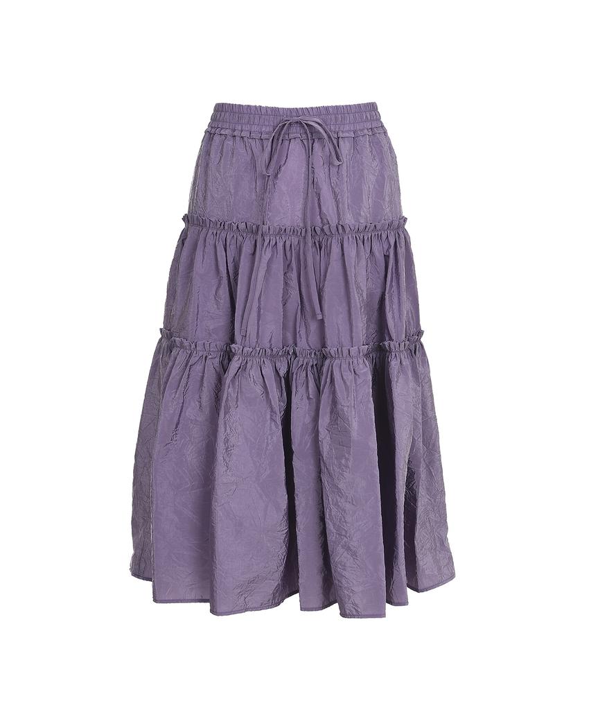 Bimuet Shirred 3-Tier Layered Skirt Purple