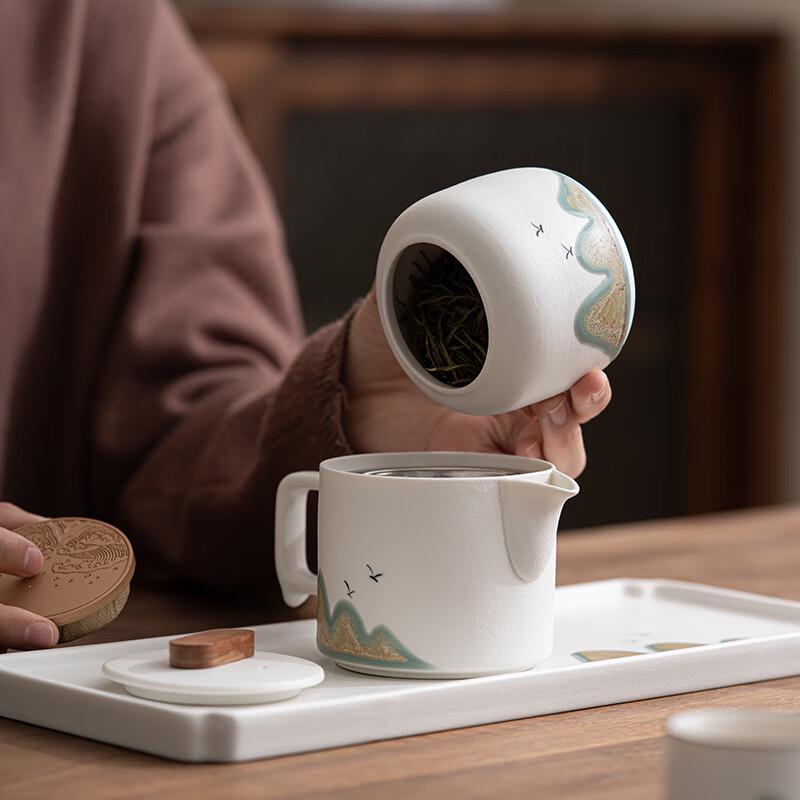 ZISIZ Guochao Hand-Painted Ceramic Tea Caddy