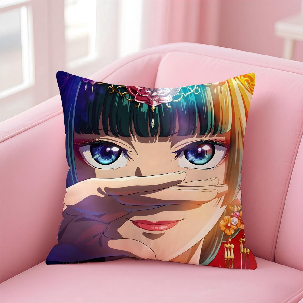 T-The Apothecary Diaries M-Maomao Cushion Cover Pillowcase Short Plush Invisible Zipper Room Sofa Cushion Cover