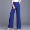 Pantaloni estivi in ​​chiffon a gamba larga Pantaloni casual da donna a vita alta in tinta unita neri Pantaloni lunghi alla moda