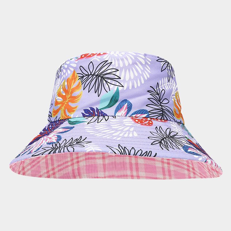 

Women s Wide-Brimmed Sun Hat Plaid Print Double-Sided Bucket Sunhat Casual Outdoor Fashion Accessories 56-58cm