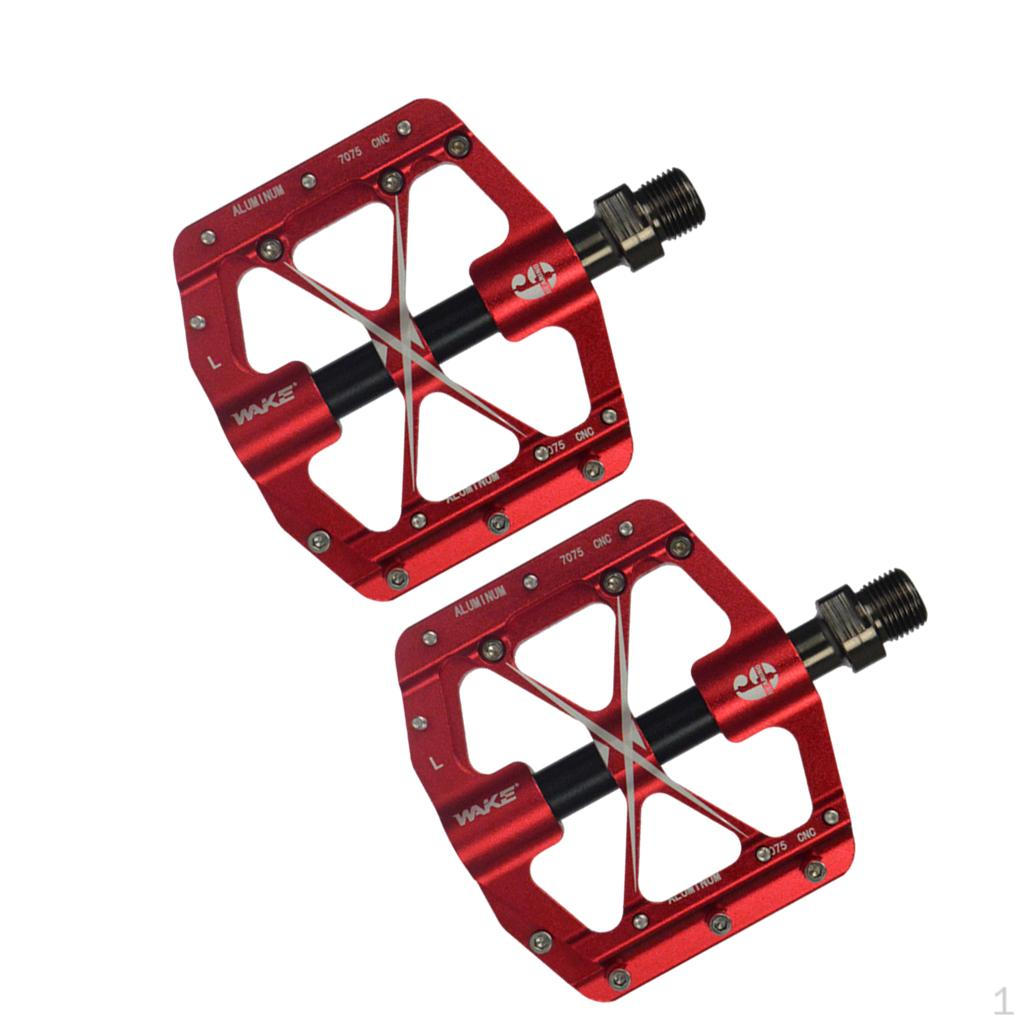 

Pedals Mountain Bike Bearing Non-Slip Durable Aluminum Alloy Bicycle Platform for BMX Red