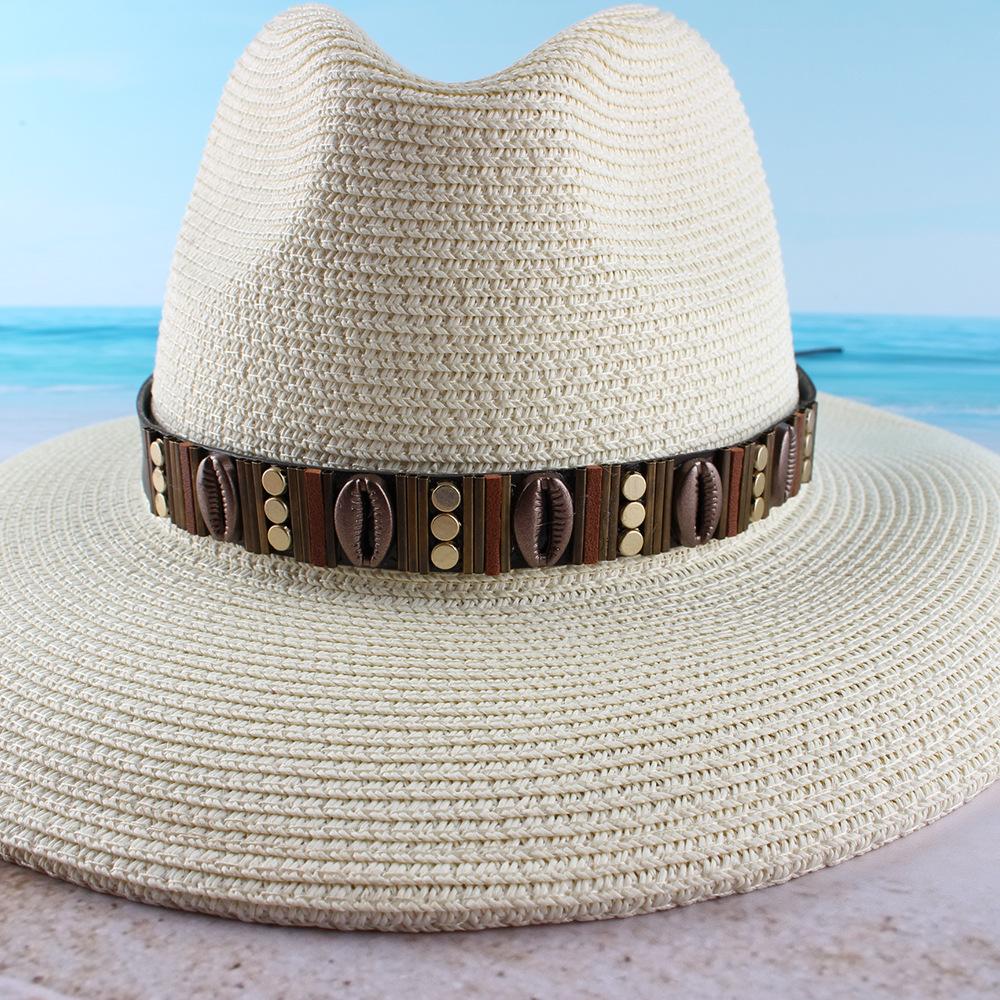 Hot Sale New Couple Hat Women's European and American Jazz Top Hat Outdoor Beach Hat Sunscreen Shade Straw Hat