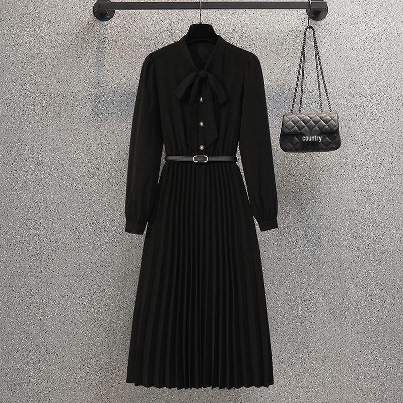 

2024 Женский комплект кардигана и платья большого размера для похудения, из двух частей, осенне-зимний 4XL (180-200 jin)