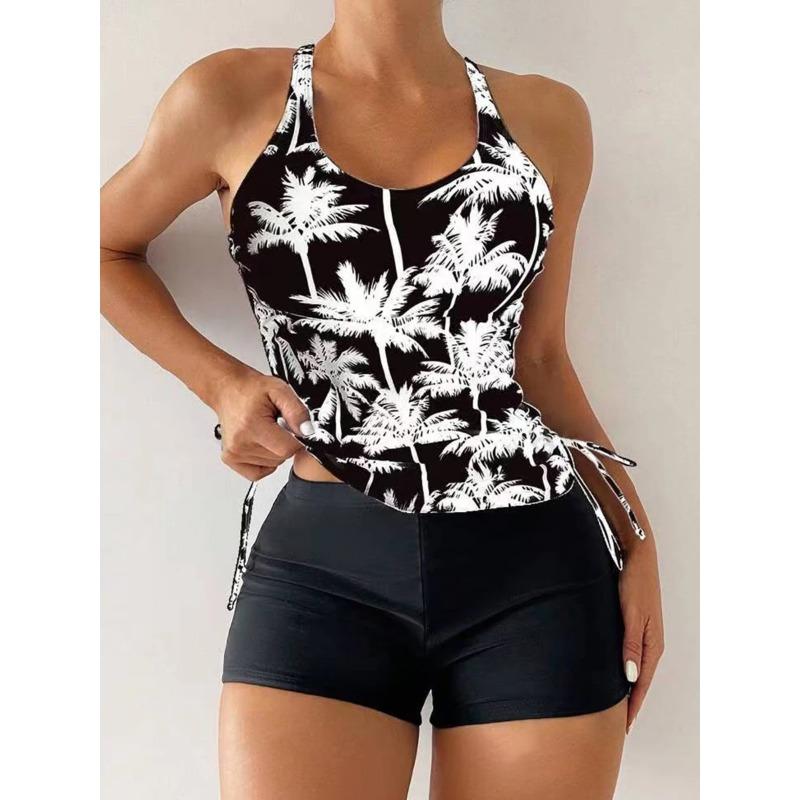 Tankini Two Piece Swimsuit Women 2026 Printed Swimwear Female Bathers Bathing Swimming Swim Suit Beach Wear XXL