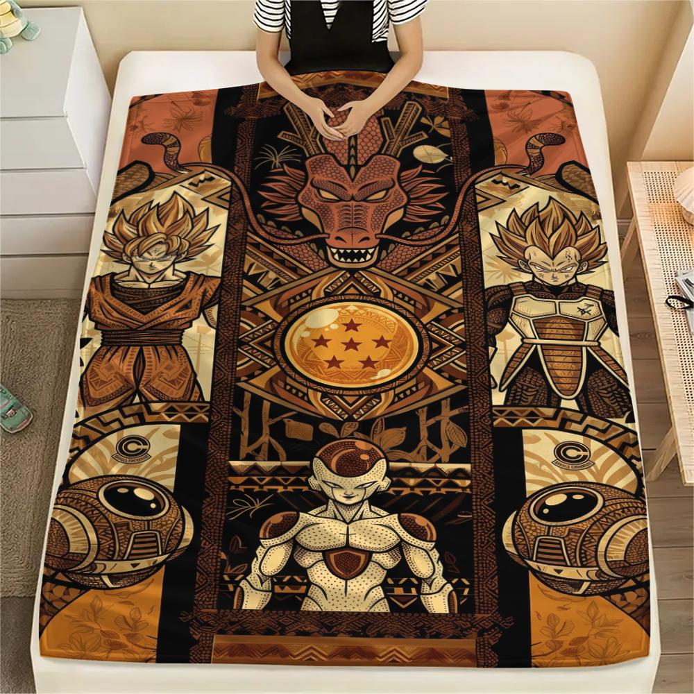 

Stylish Dragon Ball Print Flannel Blanket Warm Bedding Throw for Sofas Chairs and Camping-Xin 75x90cm
