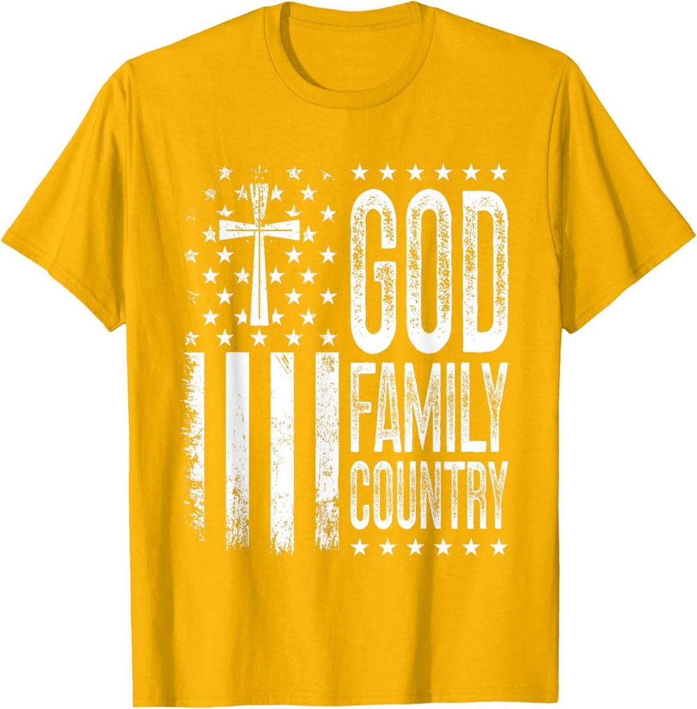 God Family Country - Patriotic Christian US Flag God Unisex T-Shirt