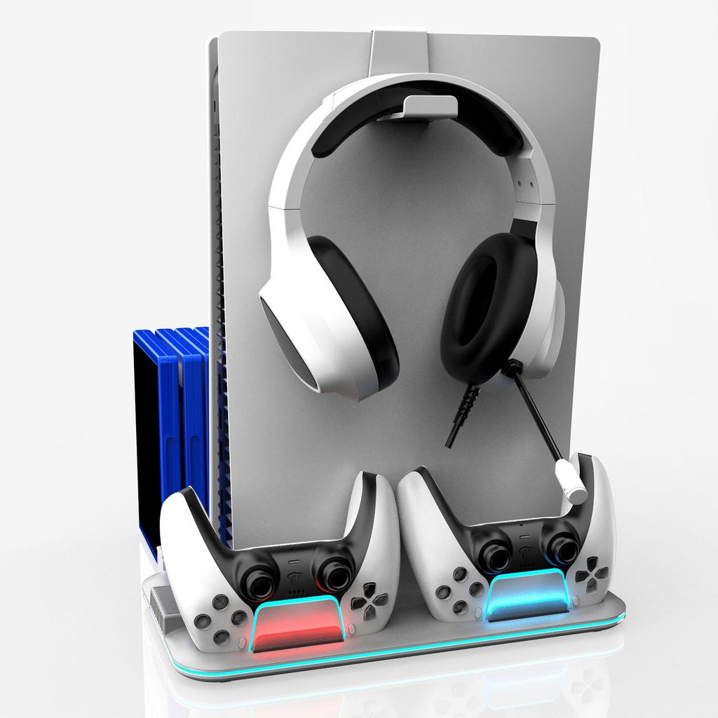 DZ504 For PS5/PS5 Slim Multifunctional Cooling Stand Headset Holder Disc Storage Shelf