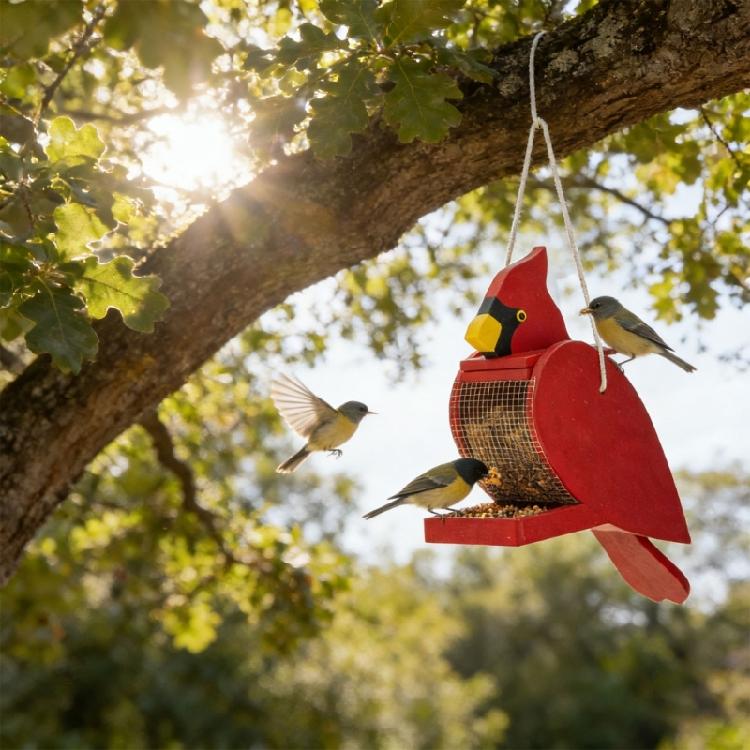 Organic Wood Wild Bird supplier daubed Red Climate Proof Build Suitable For Yard Or deck arrange