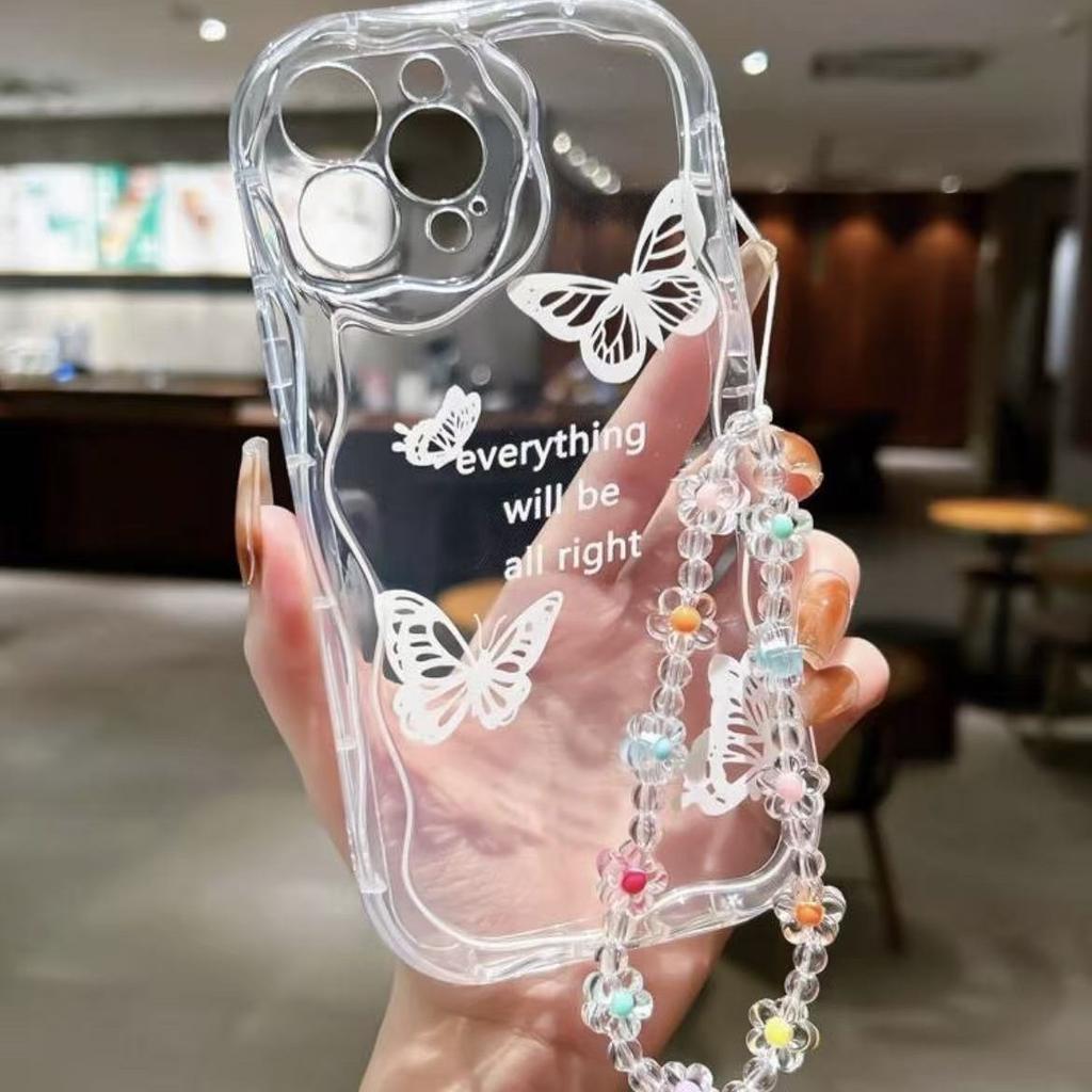 Ins Butterfly for Iphone17pro Mobile Phone Case Apple 15 Bracelet 1413promax New 16 Women