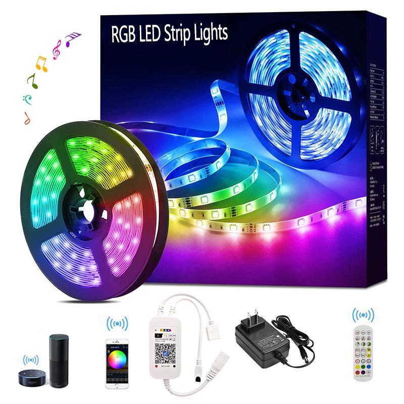 2024 Smart Bluetooth RGB LED Strip Lights with Music Control - Seven-Color TV Light Set