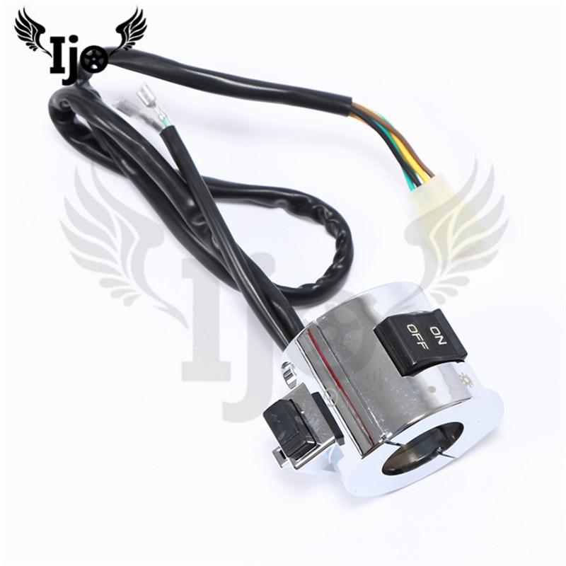 brand chrome silver 25MM moto switches motorbike handlebar controller for Honda Yamaha scooter switch motorcycle accessories