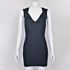 European & American Star Low-Cut Sexy Black Bandage Evening Dress - French Retro Hip-Hugging Women's Gown
