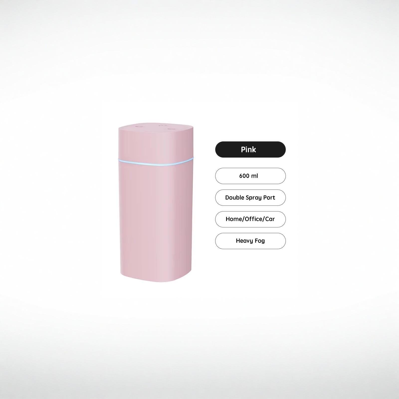 

USB Humidifier Double Spray Colorful Light Nano Facial Steamer Home Gift one size розовый