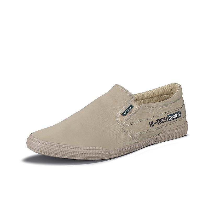 Nowe Męskie Buty Styl Koreański Modne Codzienne Buty Jednokolorowe Modne Buty Jednonożne Leniuszki Wszechstronne Buty Płócienne Płaskie Buty
